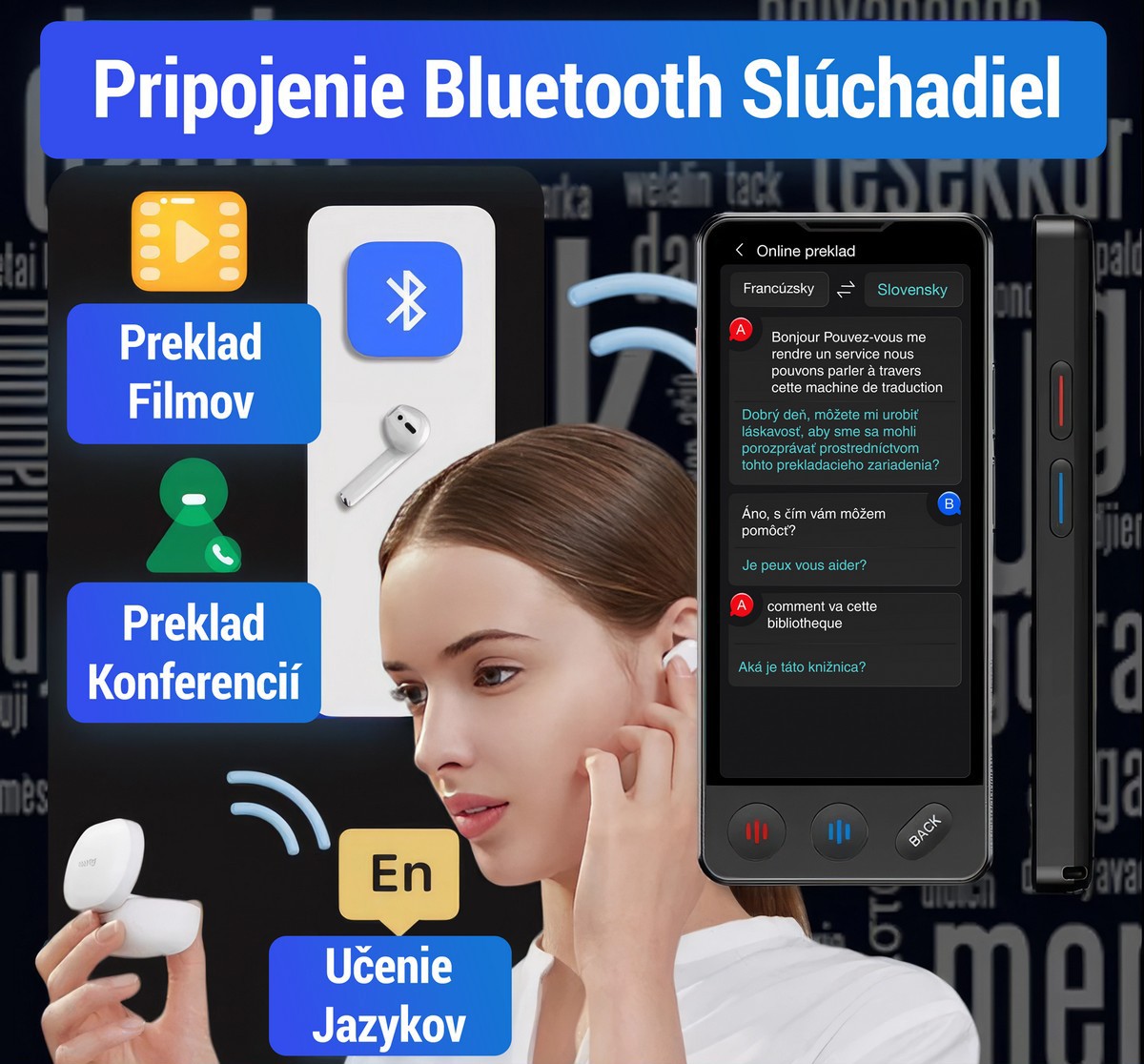 připojení sluchátek bluetooth langie s3 překladatel